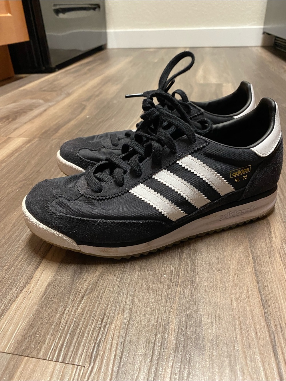 adidas SL 72 Black & White Retro Running Sneakers